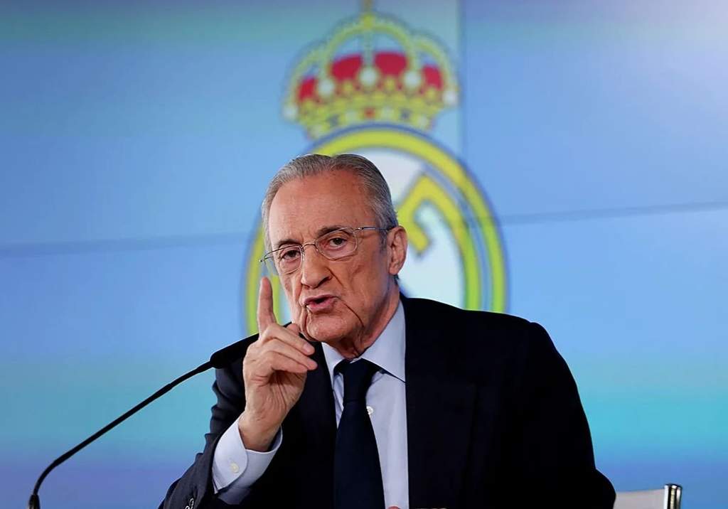 Florentino Perez saat menghadiri pertemuan dewan direksi Real Madrid