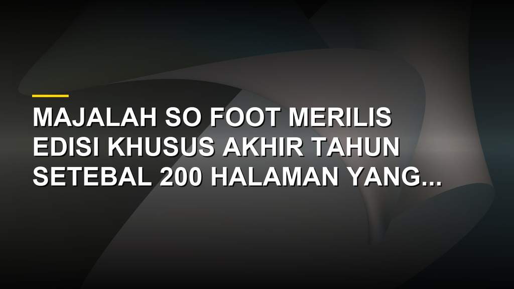 Majalah SO FOOT edisi khusus sepak bola Afrika