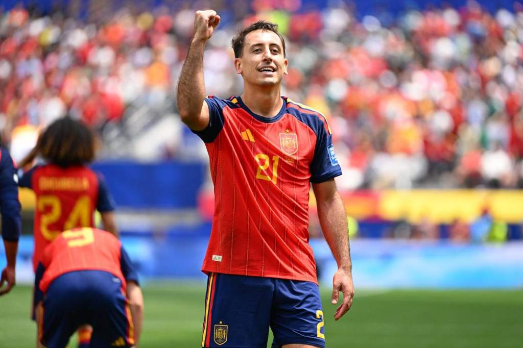 Aksi penyerang timnas Spanyol Mikel Oyarzabal saat berlaga di turnamen Piala Dunia 2026