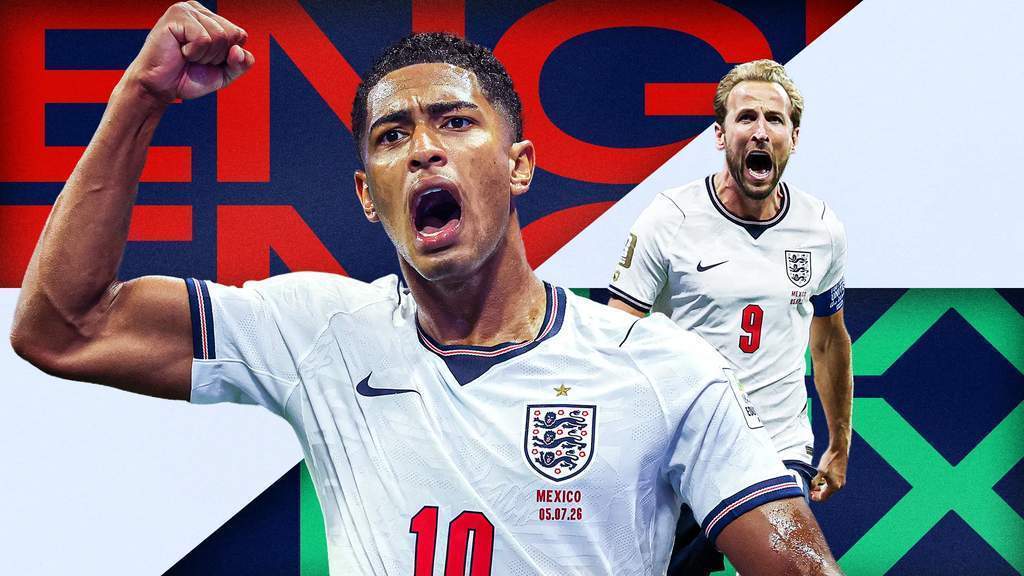 Aksi selebrasi Jude Bellingham setelah mencetak gol untuk Inggris melawan Meksiko di Piala Dunia